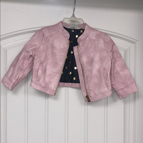 baby girl faux leather jacket
